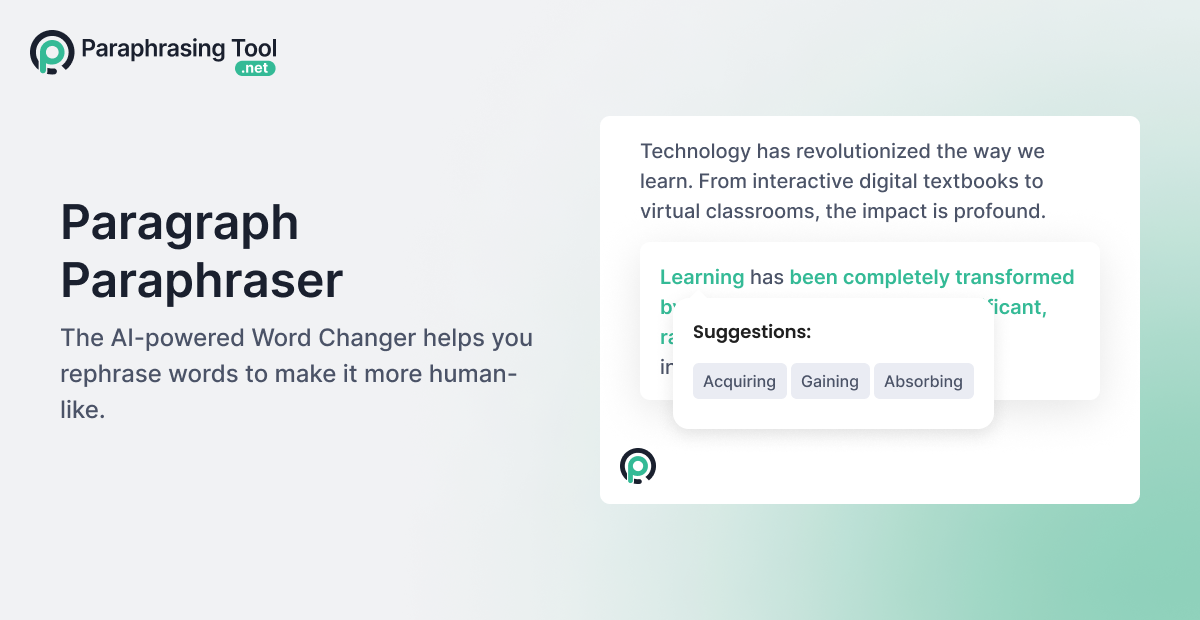 paraphrasing tool for paragraphs